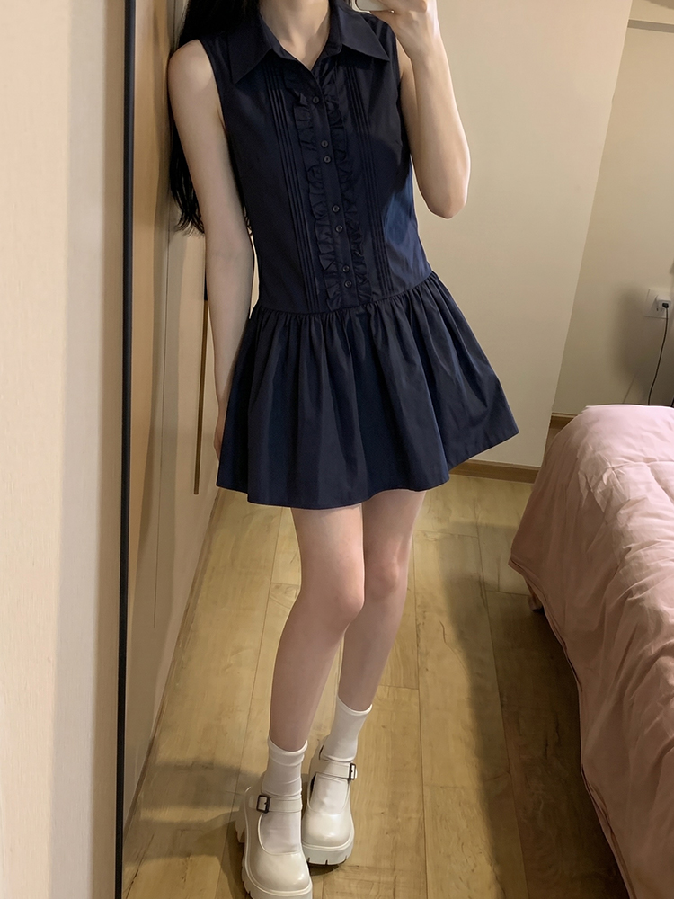 Slimming Effect Korean College - Korean Style A Line Shirt Dress 评论和价格
