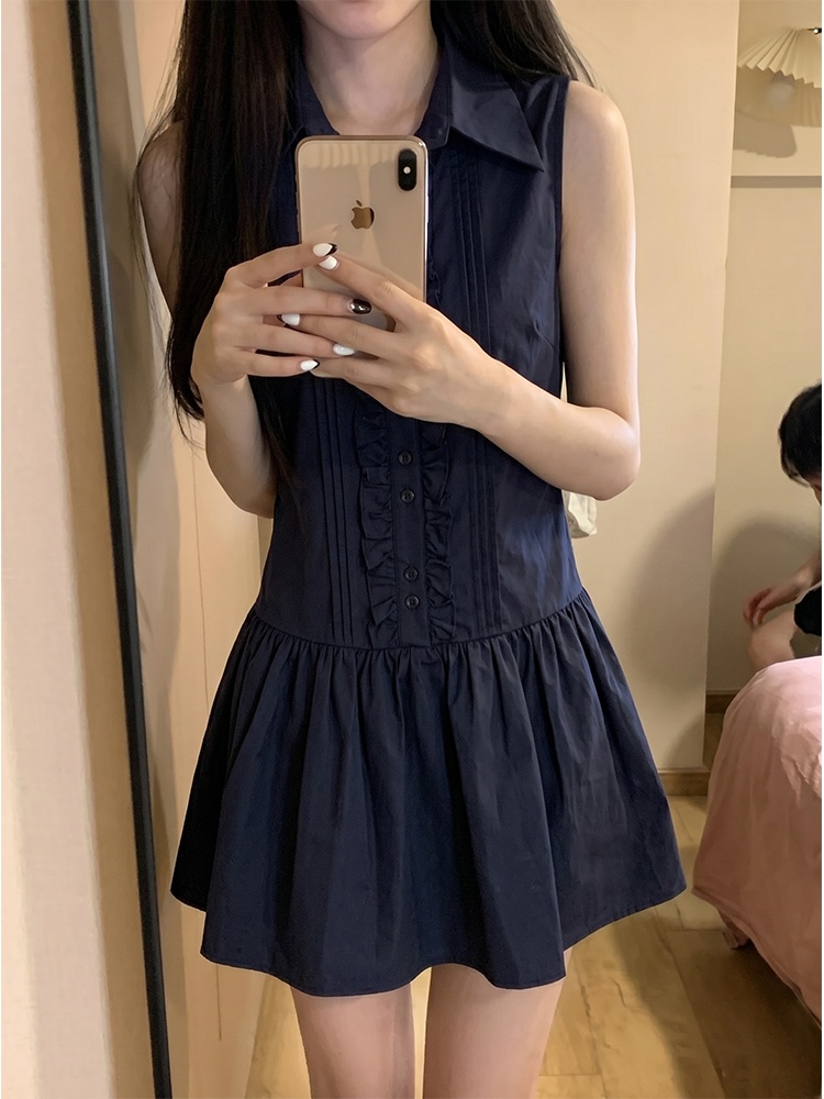 Slimming Effect Korean College - Korean Style A Line Shirt Dress 评论和价格
