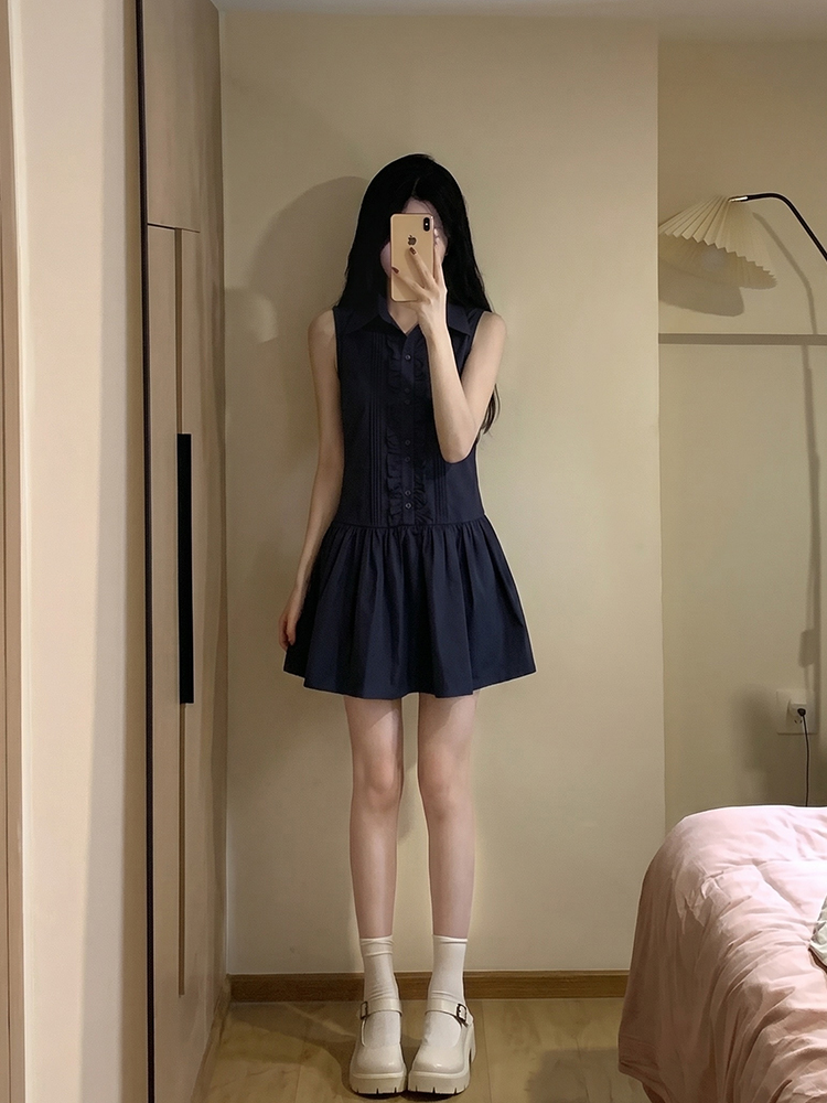 Slimming Effect Korean College - Korean Style A Line Shirt Dress 评论和价格