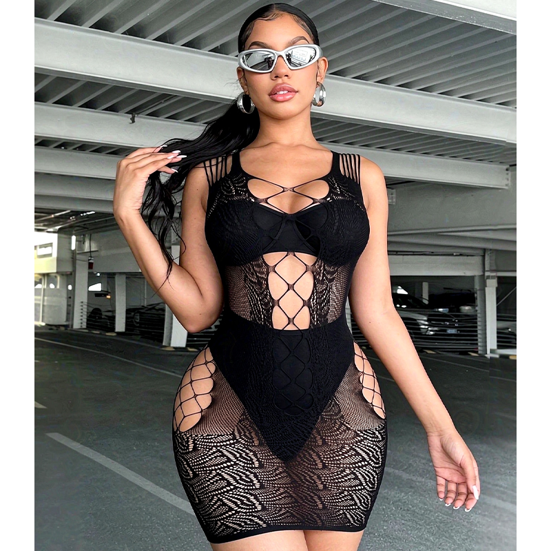 Sexy Lingerie Sleepwear Women  - Sexy Mesh Sheer Bodycon Dress 评论和价格