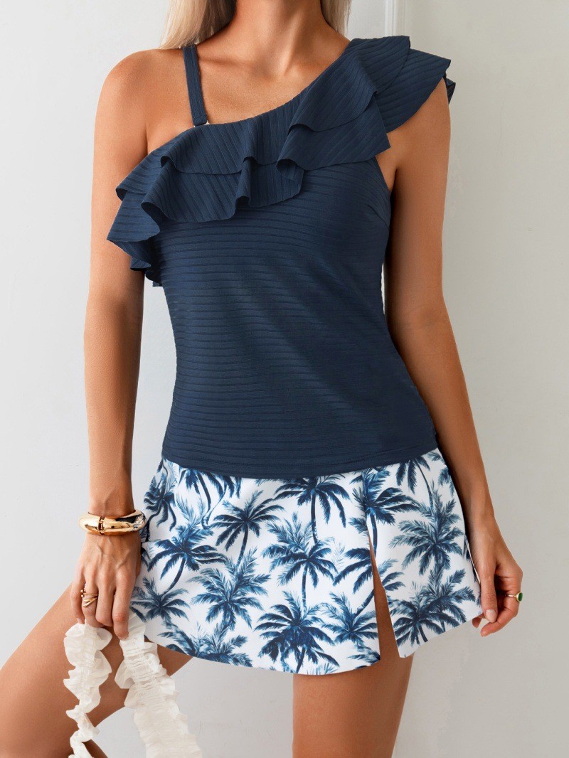 Woman Tankini Swimwear Sleevel - Skirts 评论和价格