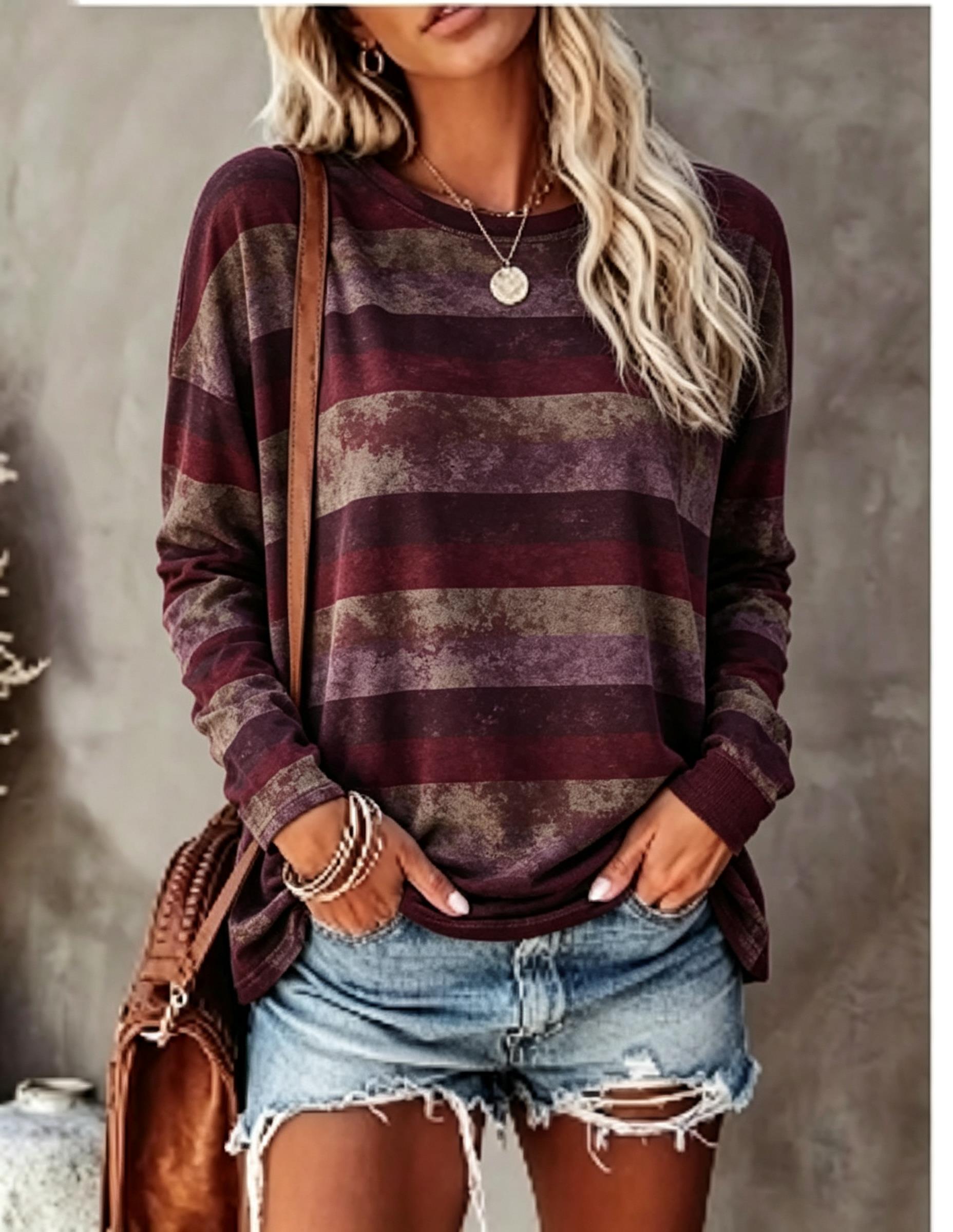 Women Long Sleeve T‑Shirt Vint - Blouses 评论和价格