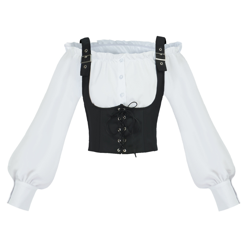 Retro Western Style Women Blou - Blouses 评论和价格